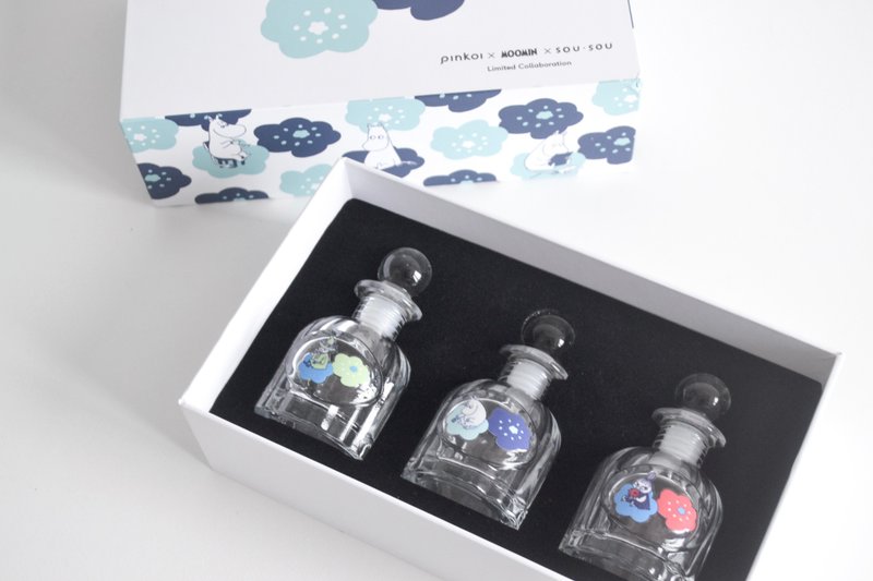【Pinkoi x Moomin x SOU・SOU】mini迷你扩香礼盒3入 | 期间限定 - 蜡烛/烛台 - 玻璃 多色