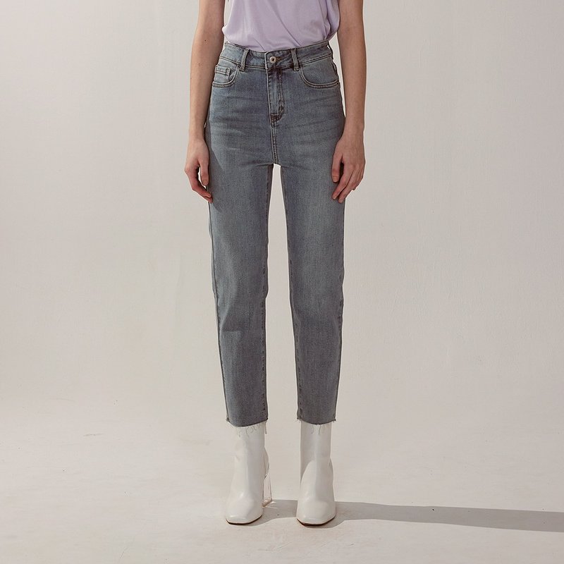 AVVJOY | 不收邊牛仔褲 - 女装长裤 - 其他材质 蓝色