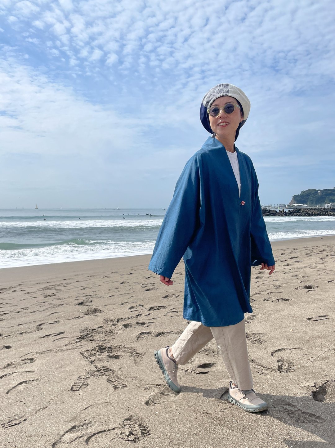 春季 SALE 日本制造 瑕疵品 靛蓝染色 高密度织造丝毛混纺 和服羽织 JAPANBLUE 蓝染 丝毛混纺 - 洋装/连衣裙 - 羊毛 蓝色