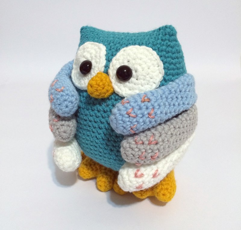 Aprilnana_抓抓猫头鹰，Owl，毛线娃娃，可爱吊饰，编织娃娃 - 玩偶/公仔 - 其他材质 多色