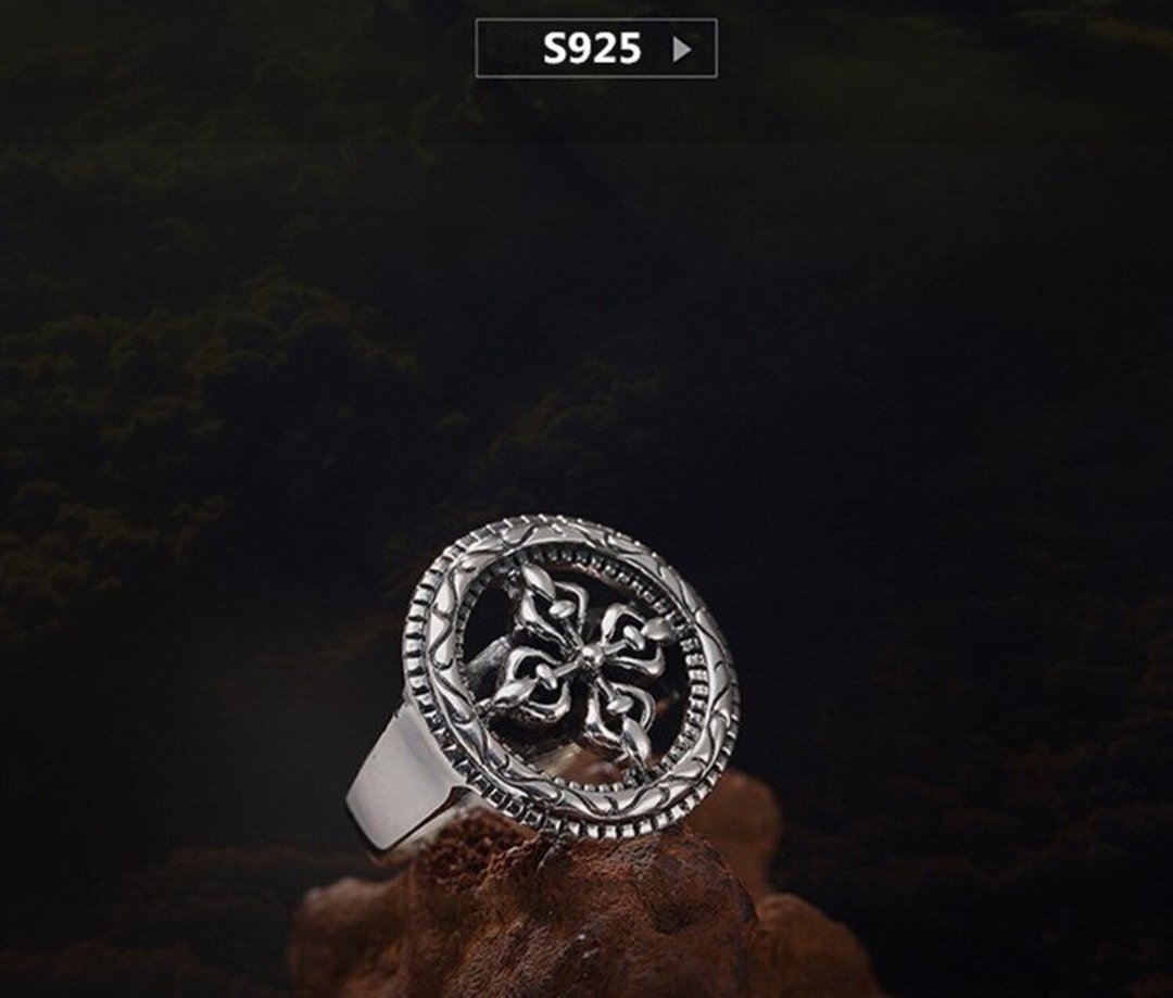 S 925 Sterling Silver Unisex Finger Rings Men Women Vintage Thai Silver Ring - 戒指 - 纯银 银色