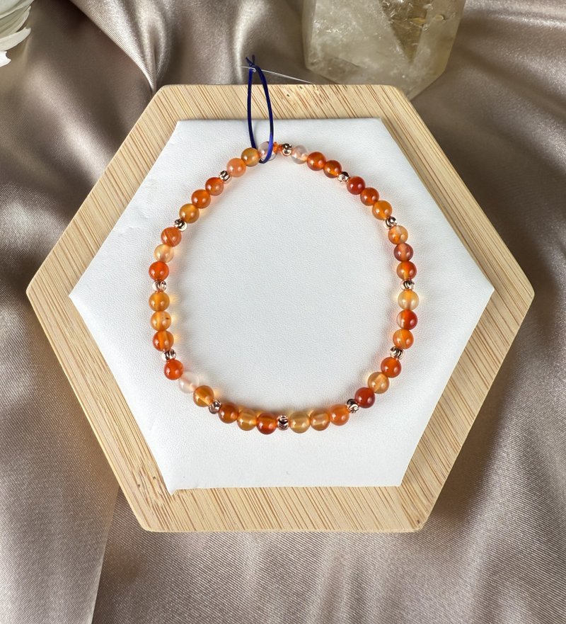 盐源玛瑙 水晶手链 稳定心灵 正能量 保护 能量 礼物 送礼 疗愈 - 手链/手环 - 水晶 橘色