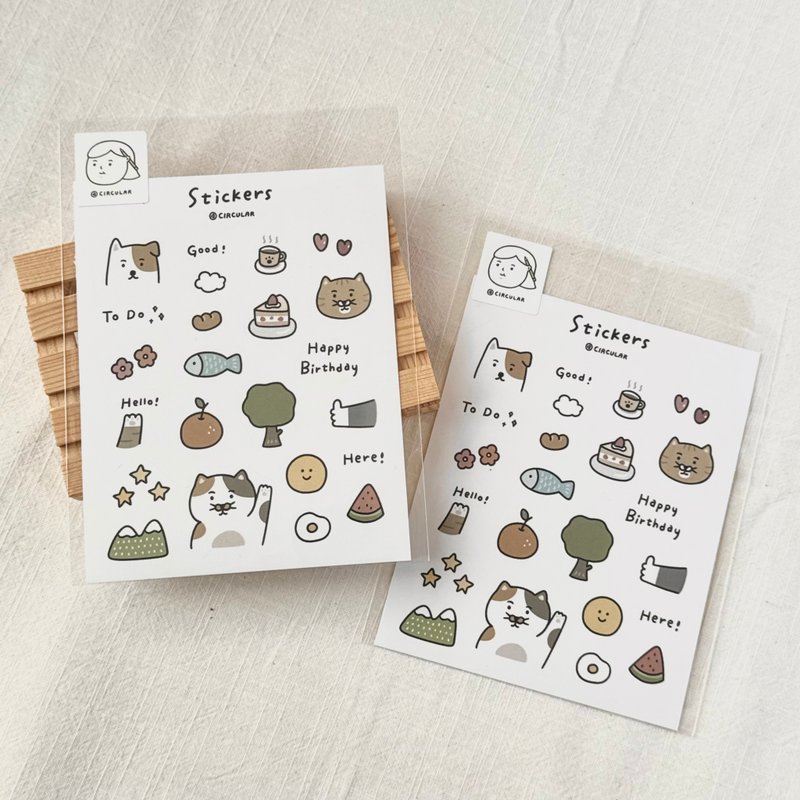 猫猫狗狗-防水雾面贴纸 - 贴纸 - 纸 