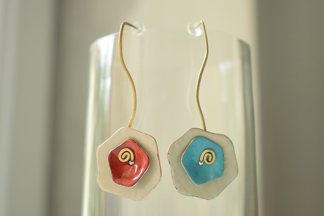 Variable And Stackable Enamel Earrings, Check the Photos and the Description - 耳环/耳夹 - 珐琅 