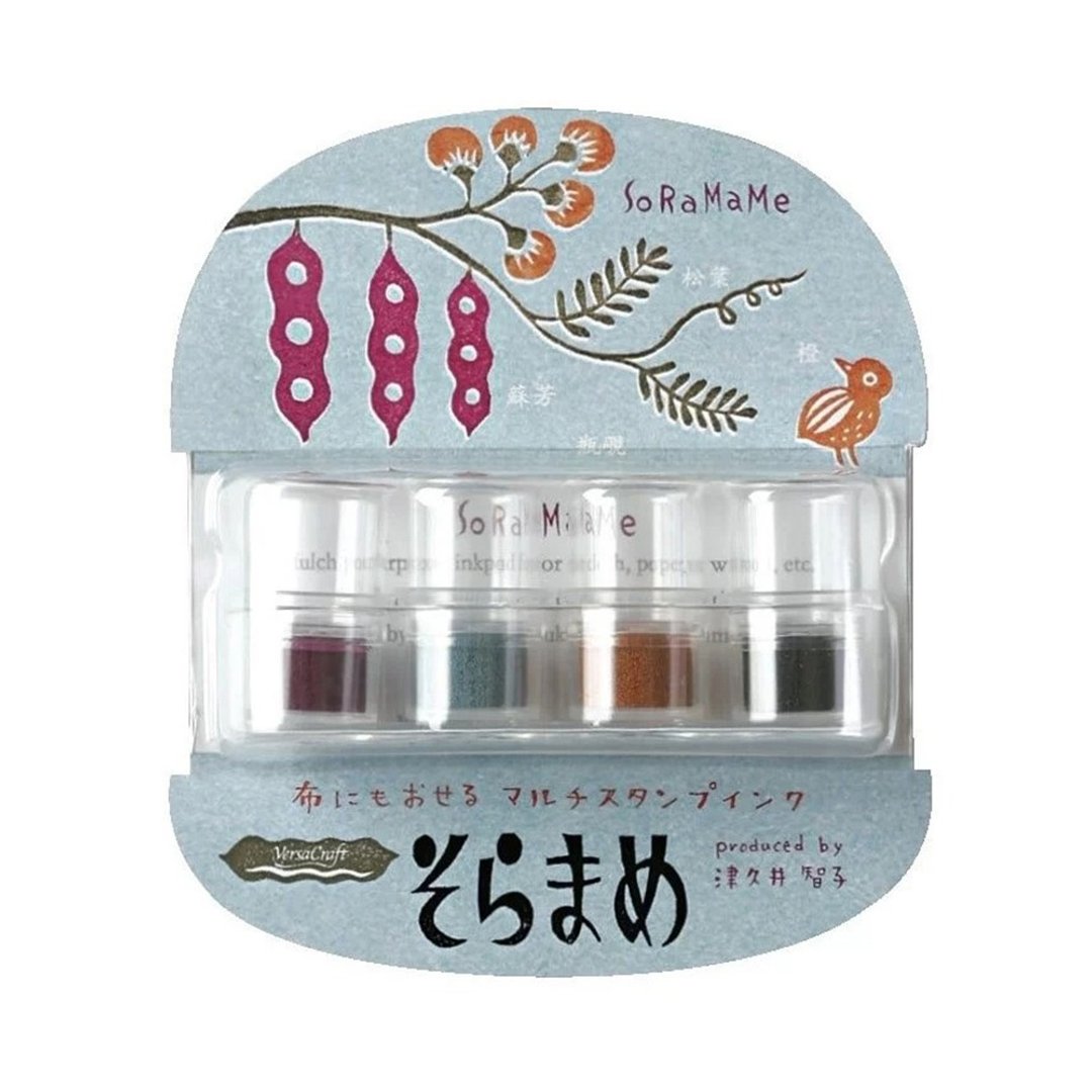 【TSUKINEKO 日本月猫】豆子布用4色印台 复古 - 插画/绘画/写字 - 塑料 多色
