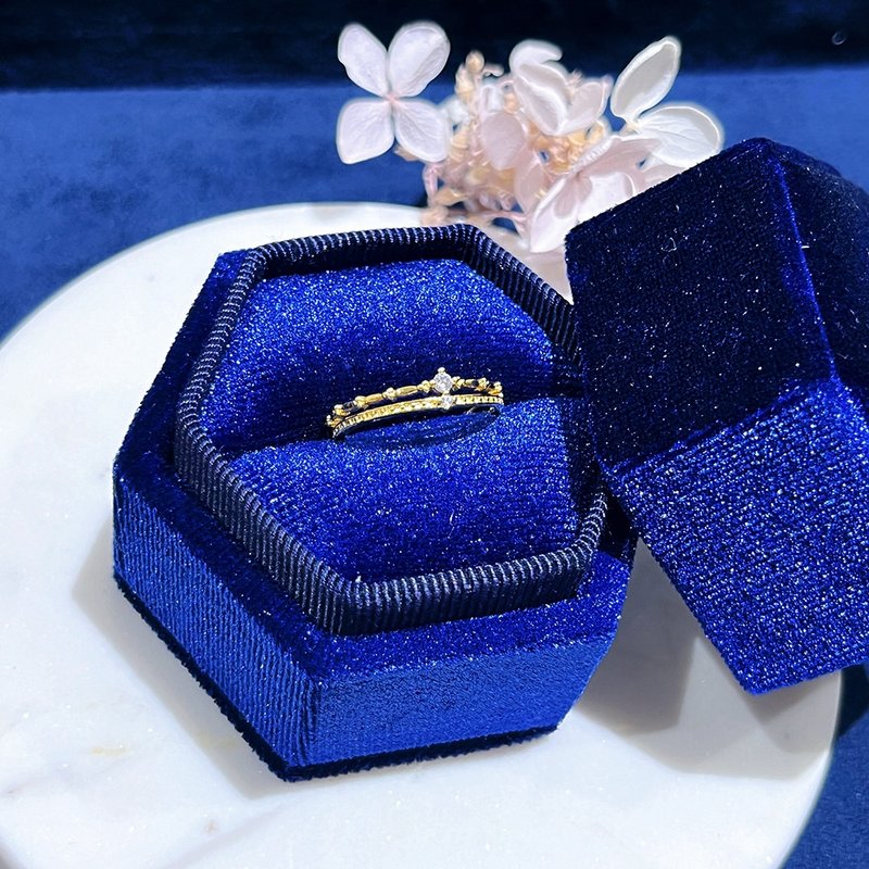 玩赏级珠宝 | 极细双层钻石戒指 | 洗手免摘 | 可升级K金白金 - 戒指 - 其他金属 