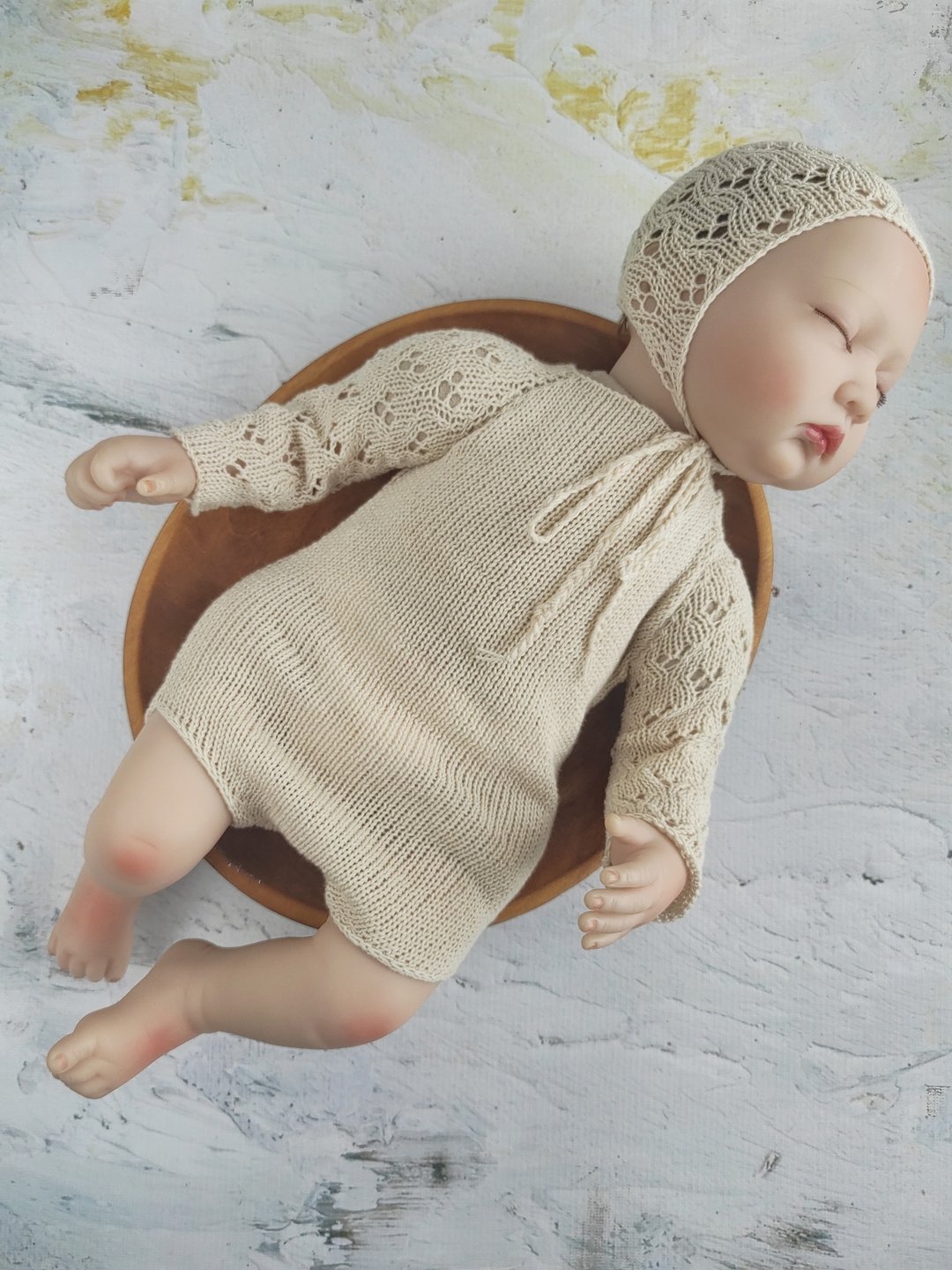 Ready to ship set for newborn girl  props outfit for photos, knit newborn - 其他 - 棉 透明