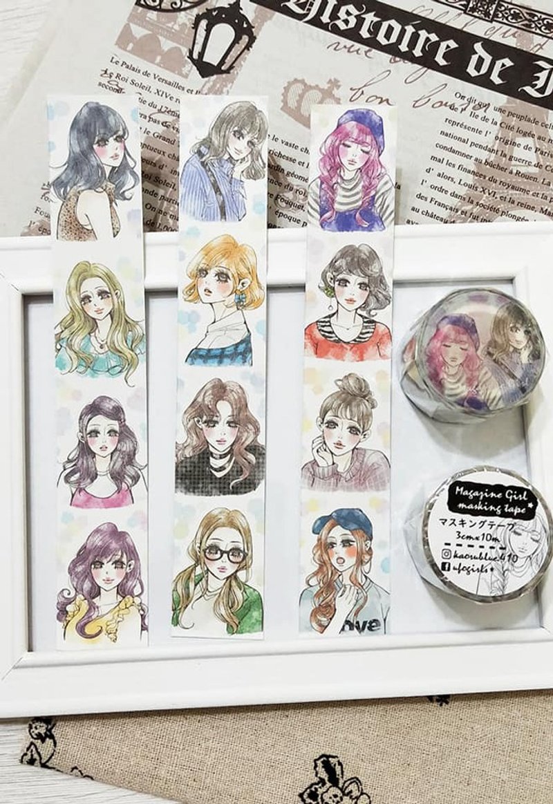 杂志少女 3cm 纸胶带 - 纸胶带 - 纸 粉红色