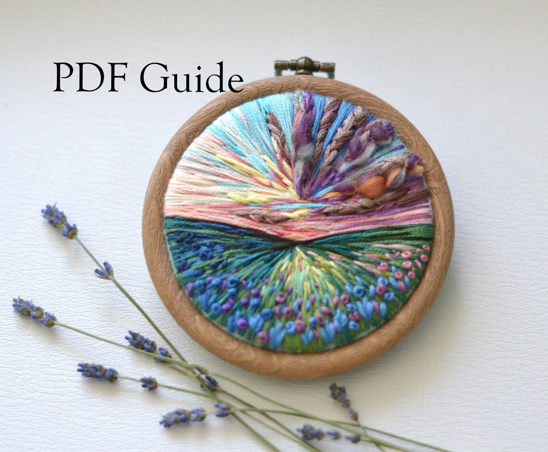 PDF GUIDE for landscape embroidery, digital download - 手工艺教程/工具书 - 其他材质 