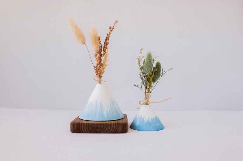 无所视室│花happened!水泥大山限量组(水泥大山+干燥花) 富士蓝 - 摆饰 - 水泥 蓝色