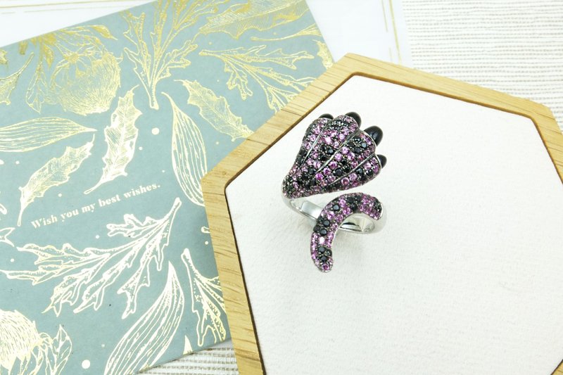 造型小豹爪戒指 - 戒指 - 半宝石 