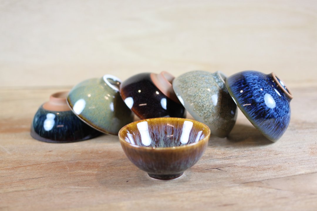 【父亲节礼物】彩虹六色 天目圆满茶杯组 莺歌名家叶敏祥作品 - 茶具/茶杯 - 陶 