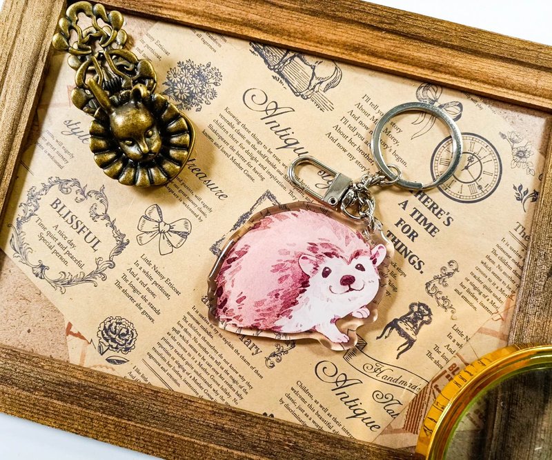 KR519可愛吊飾cute pendant_hedgehog.E/ 晶透吊飾_鑰匙圈 - 钥匙链/钥匙包 - 塑料 多色