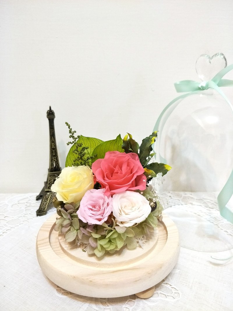 l 浪漫の夜  不凋花玻璃罩灯饰-清新黄 l*不凋花*永生花*礼物 - 植栽/盆栽 - 植物．花 