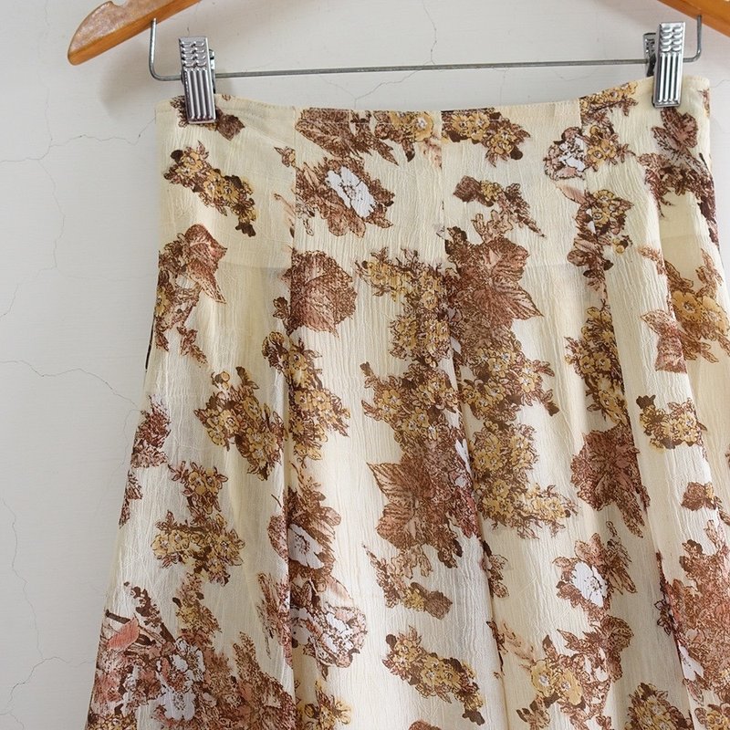 │Slowly│Vintage/花叶/古着裙 - 裙子 - 聚酯纤维 多色