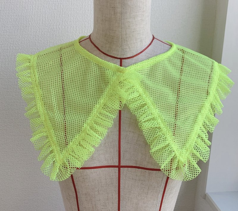 假领子 网眼材质 霓虹色 水手领造型 霓虹黄 - 领结/领巾 - 聚酯纤维 黄色