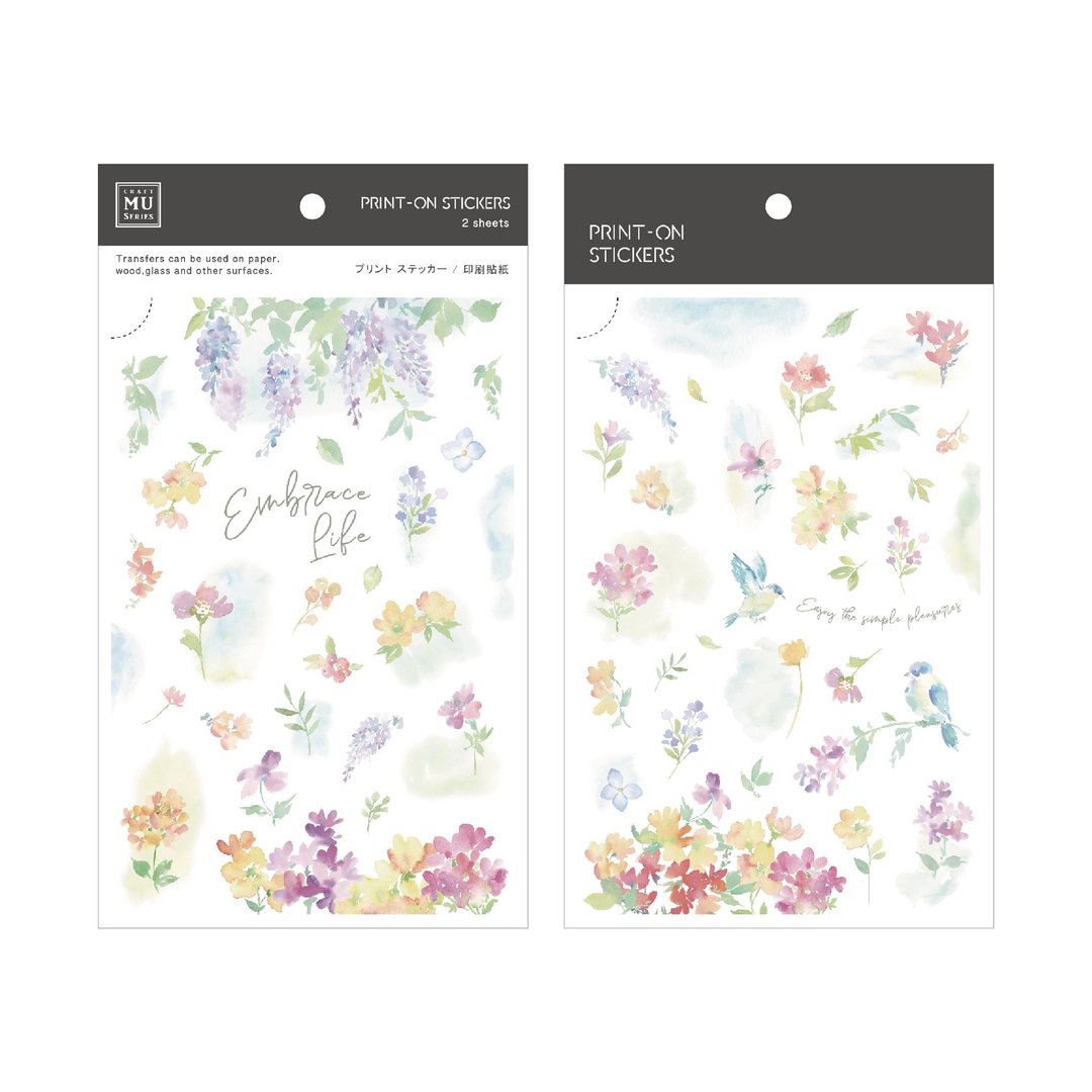 【Print-On Stickers 转印贴纸】no.246-花鸟粼光 | 花草系列 - 贴纸 - 其他材质 绿色