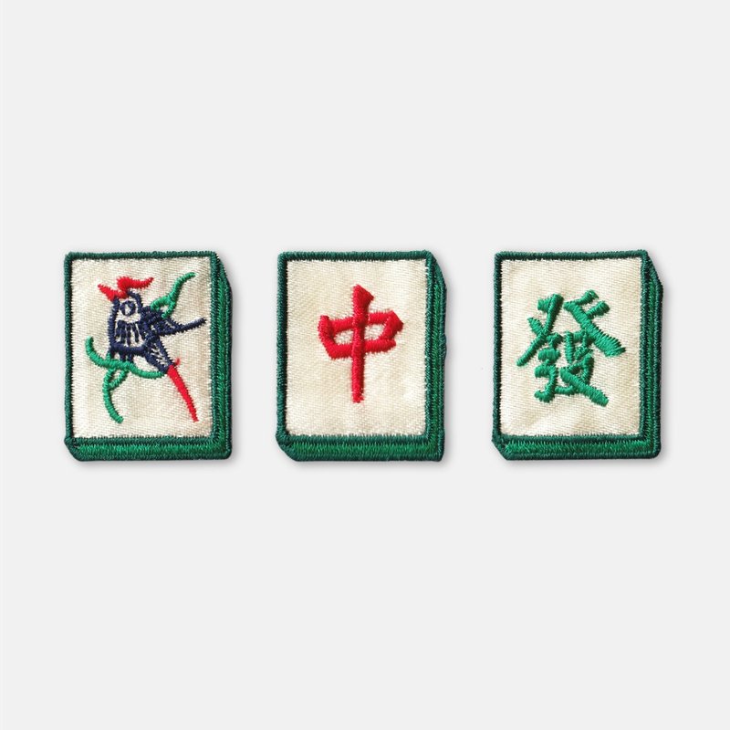 迷你麻将组合烫片 - 徽章/别针 - 绣线 
