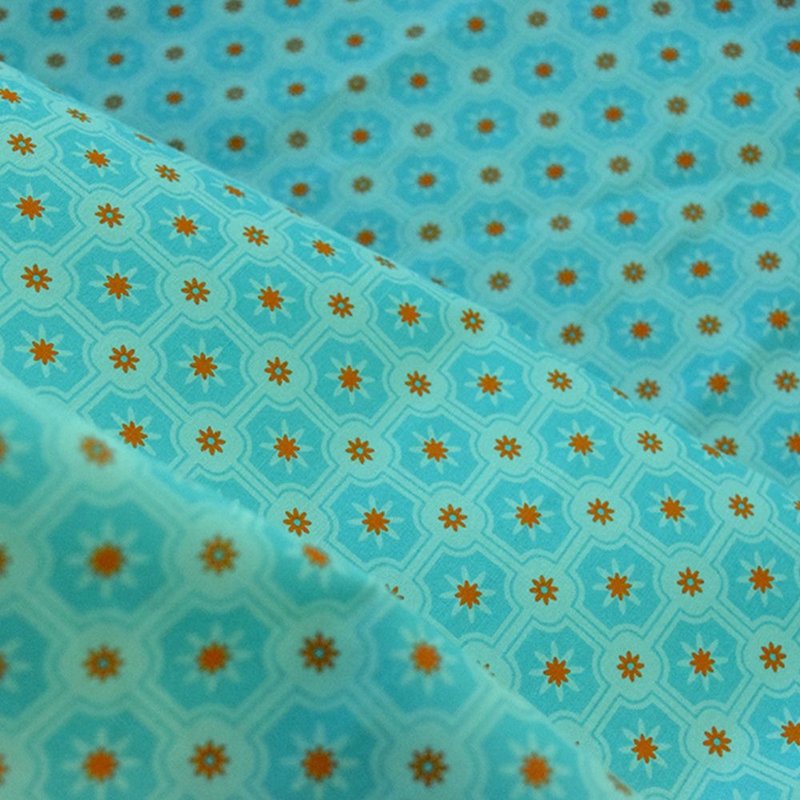 宽幅平织印花棉布/老磁砖2号/汽水碧蓝 - 编织/刺绣/羊毛毡/裁缝 - 棉．麻 蓝色