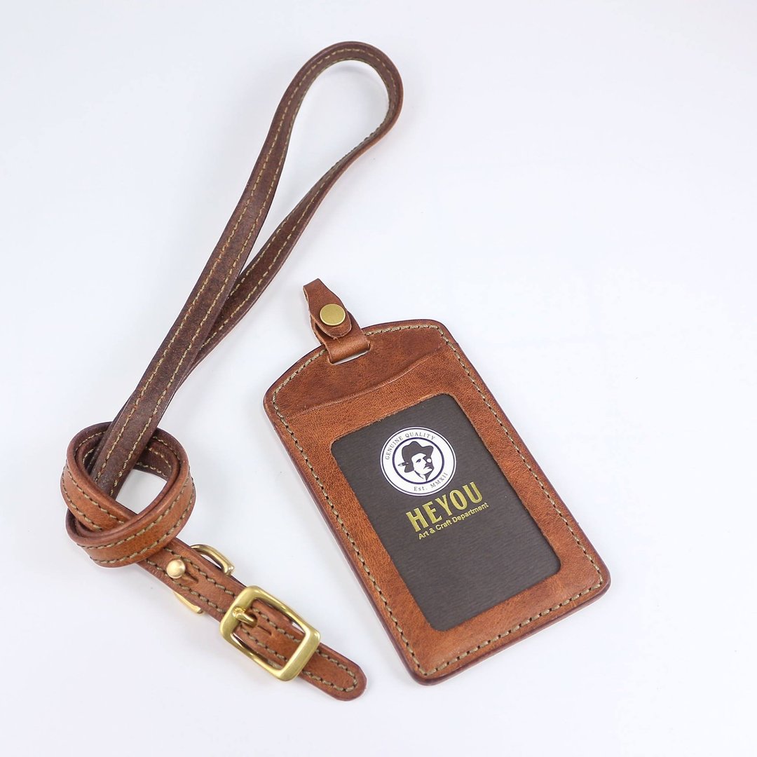 Leather Card Holder 皮革证件卡套-咖 - 护照夹/护照套 - 真皮 咖啡色