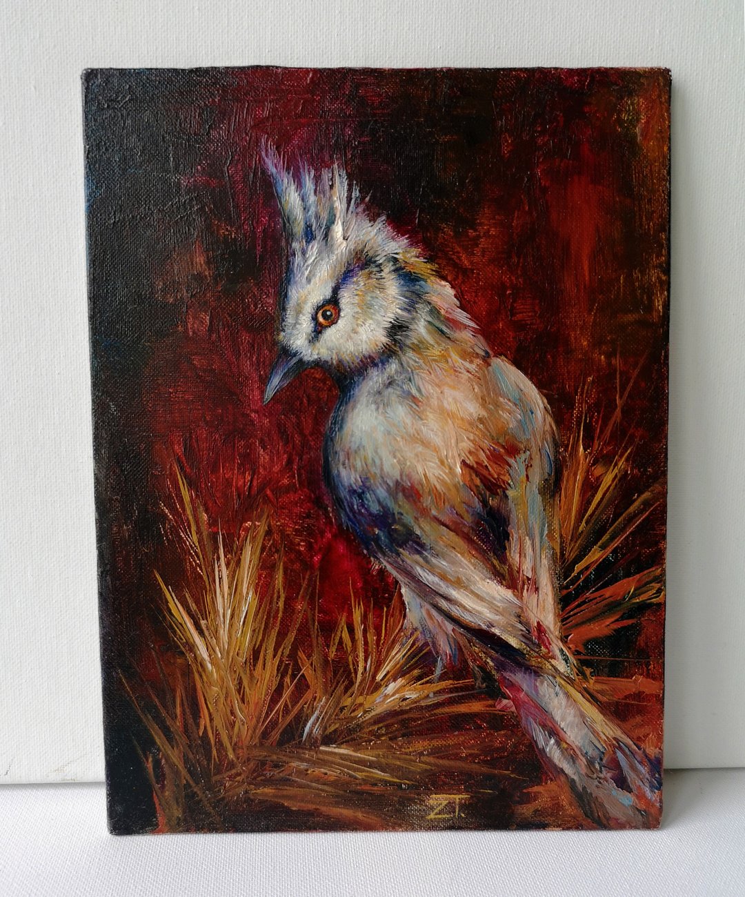 Bird Painting Original oil painting on canvas 24x18 cm. - 海报/装饰画/版画 - 其他材质 