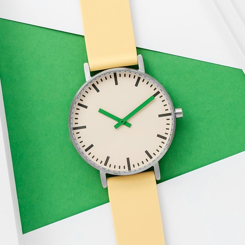 B50系列手表 绿色指针彩色硅胶表带潮流时尚石英表 - 男表/中性表 - 不锈钢 多色
