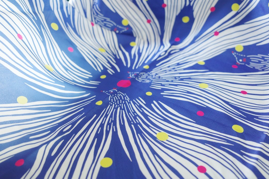 原创方巾 海浪与鸟 69*69cm - 丝巾 - 聚酯纤维 多色