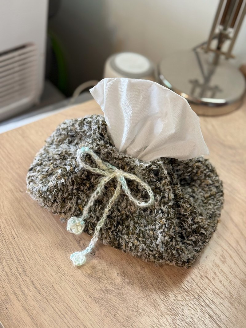 质感混线纸巾袋 - 纸巾盒 - 棉．麻 绿色