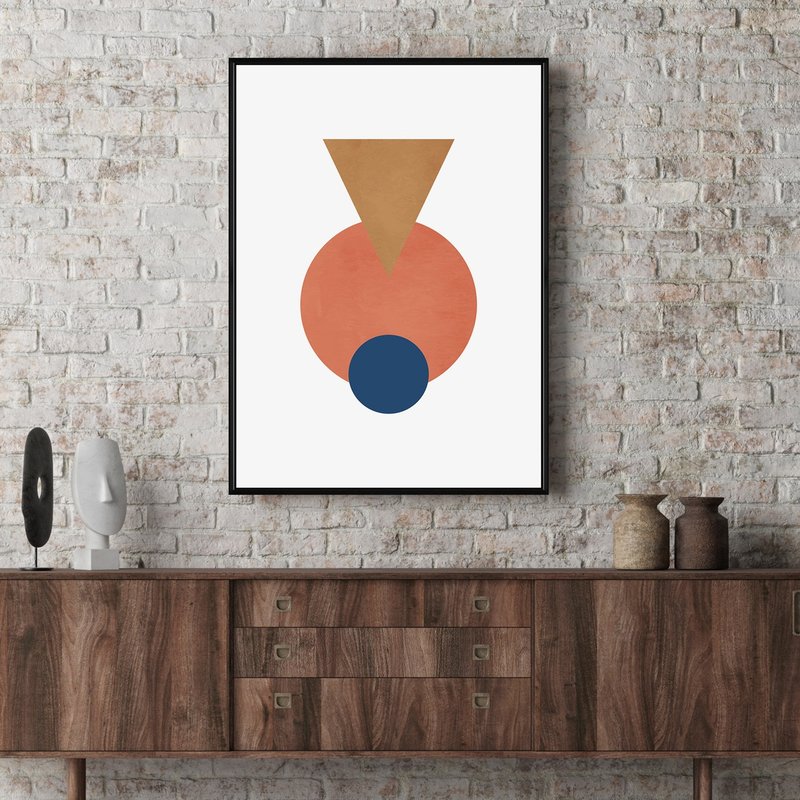 圆三角 • 棕三角 - 文青简约摆设/几何挂画/圆/北欧风/室内摆设 - 海报/装饰画/版画 - 棉．麻 多色