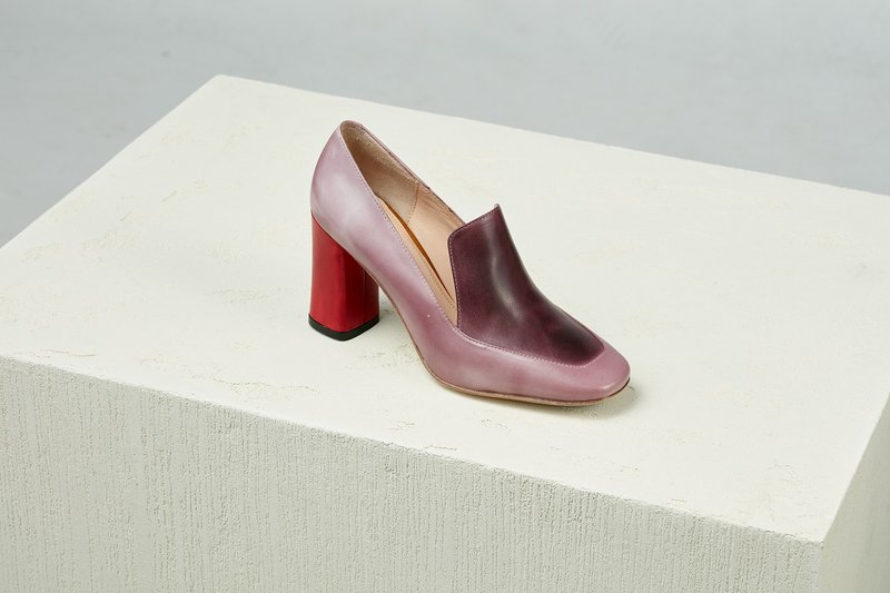 HTHREE 8.5 乐福高跟鞋 / 薰衣草 / 高跟鞋 / 8.5 Loafers Pumps - 高跟鞋 - 真皮 紫色