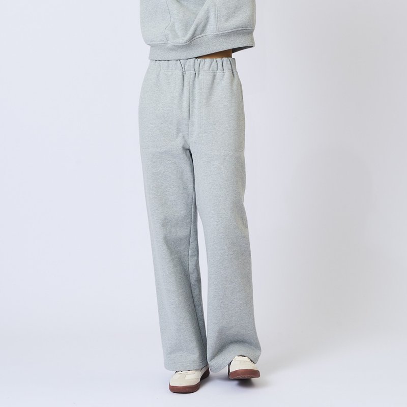 重磅棉質灰色休閒運動褲針織褲 衛褲 無外側縫設計 P220529 - 女装长裤 - 棉．麻 灰色