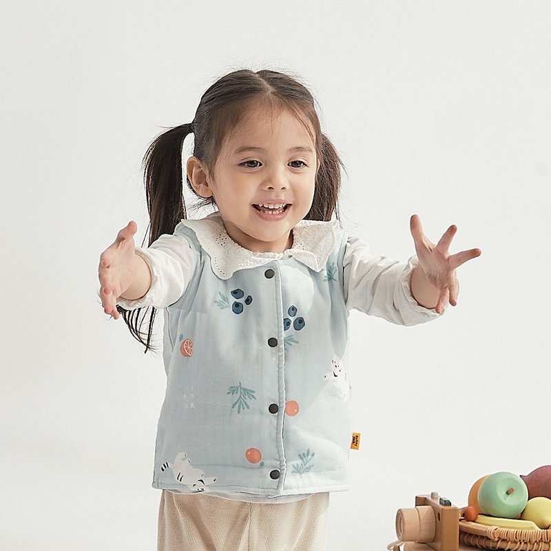 【弥月礼盒】走走背心礼盒组-mama juice-negroni - 满月礼盒 - 棉．麻 蓝色