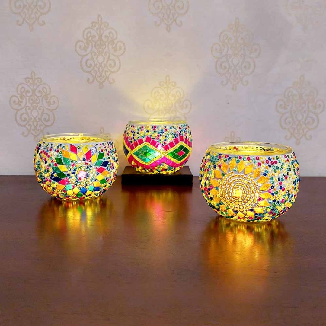 【DREAM LIGHTS】马赛克拼贴烛台 厚玻璃 DIY手工材料包 土耳其灯 - 灯具/灯饰 - 琉璃 多色