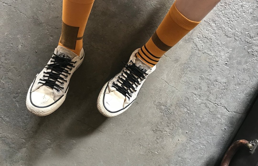socks_honey bee / irregular / socks  / green - 袜子 - 棉 黄色