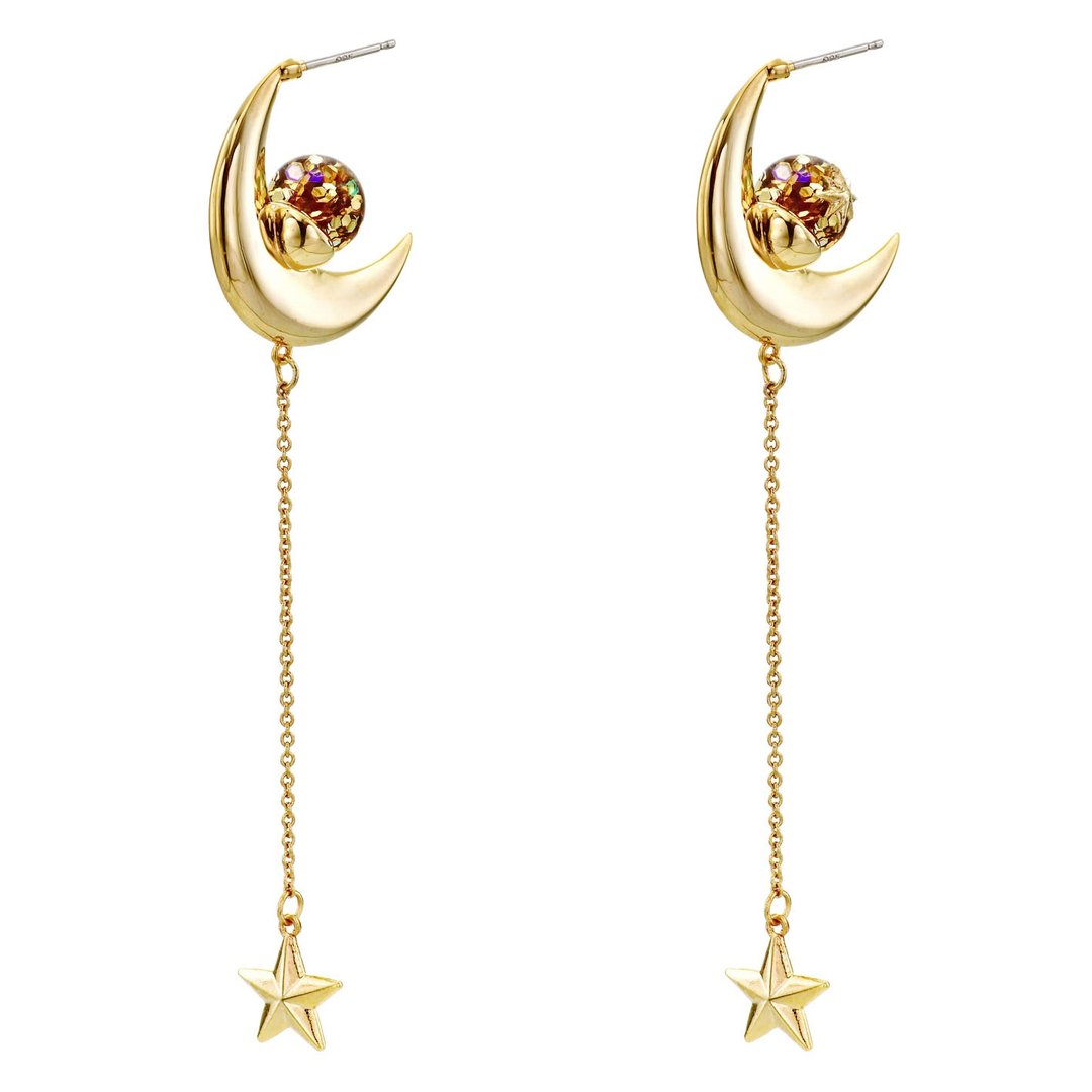 New Moon Snoeball Earrings( sailor moon) - 耳环/耳夹 - 玻璃 