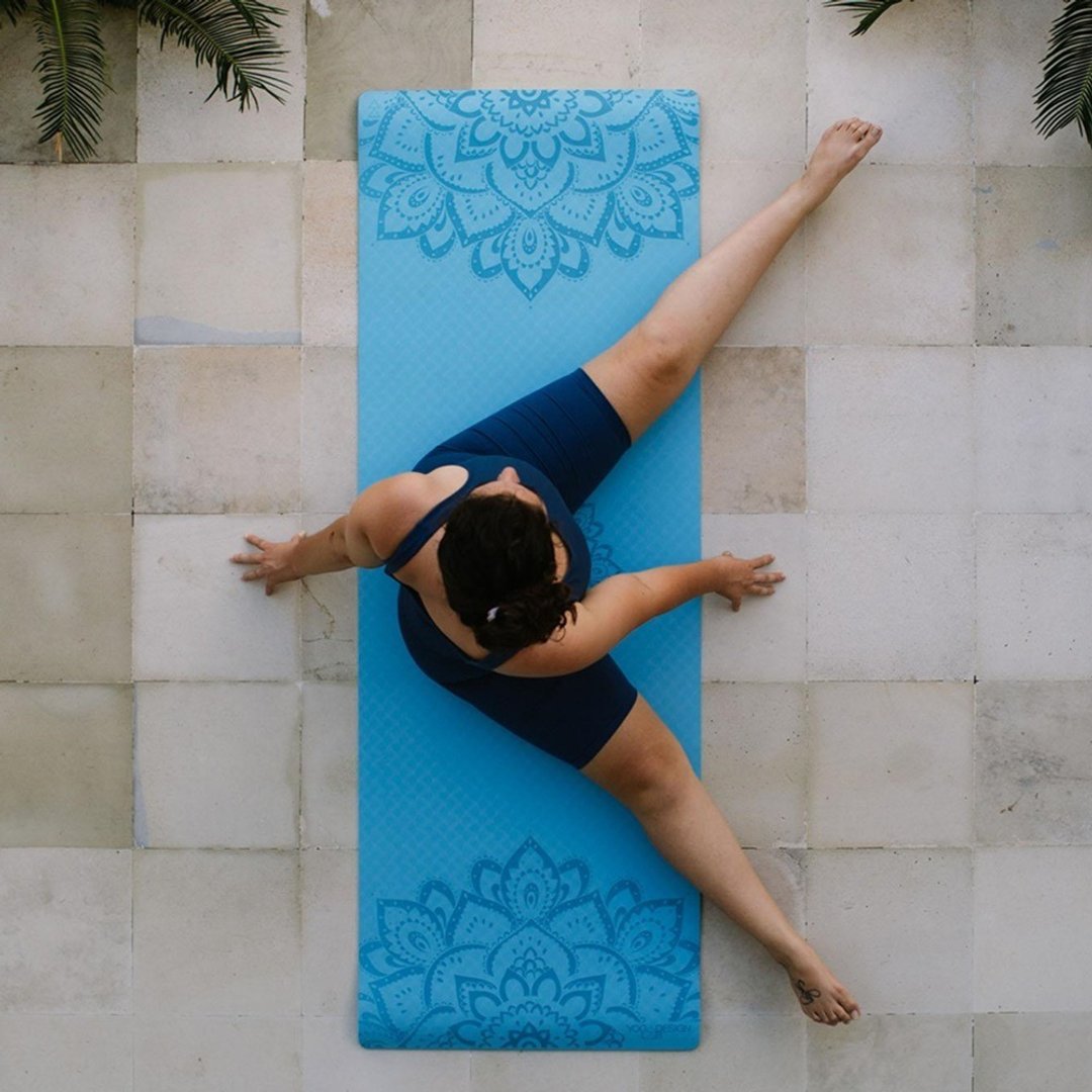 【Yoga Design Lab】Flow Mat TPE环保瑜珈垫 6mm - Aqua - 瑜珈垫 - 环保材料 蓝色
