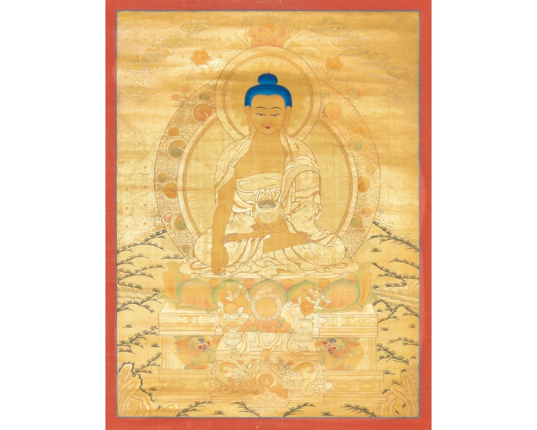 手工制作释迦牟尼佛唐卡——觉悟与和平的象征 - 墙贴/壁贴 - 其他材质 多色