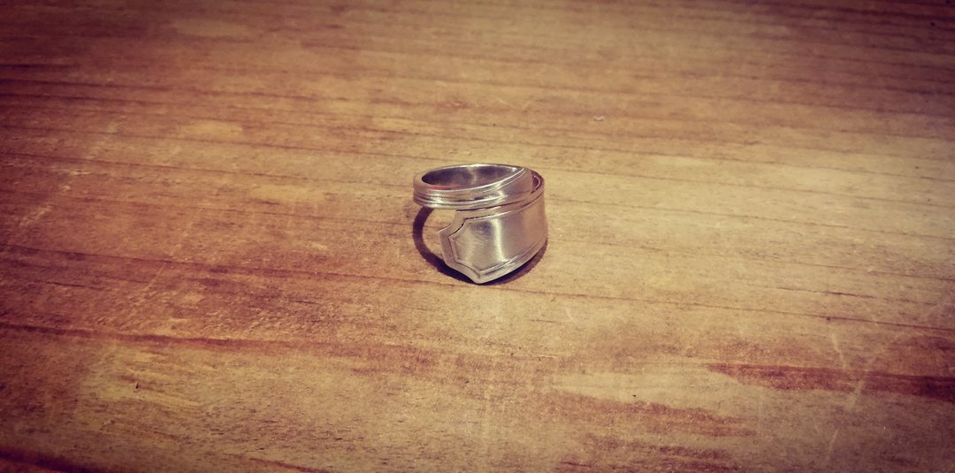 Simple design recommended for beginners. American Antique Silver Spoon Remake Ring_0782 Vintage - 戒指 - 纯银 银色