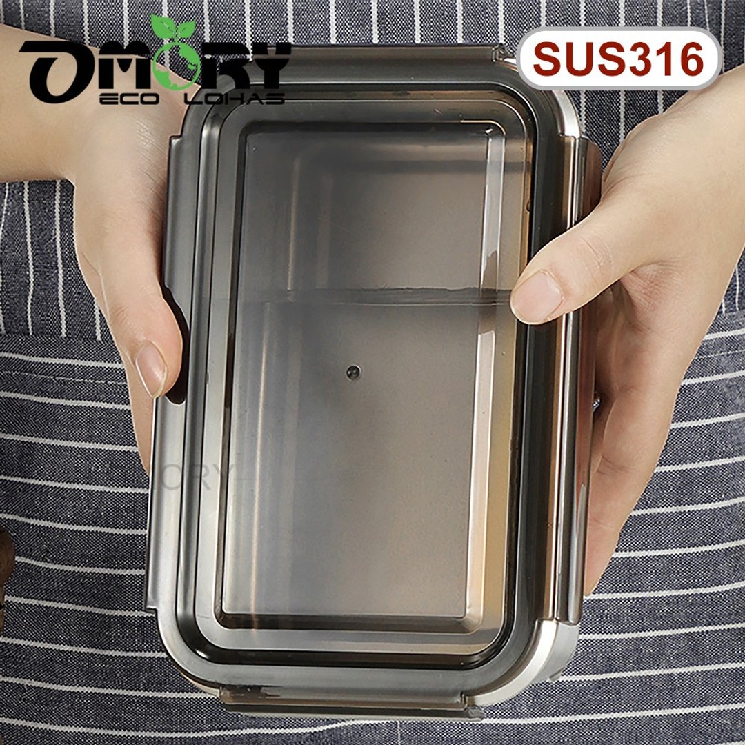 【OMORY】Steel Lock#316不锈钢保鲜餐盒1400ML - 便当盒/饭盒 - 不锈钢 银色