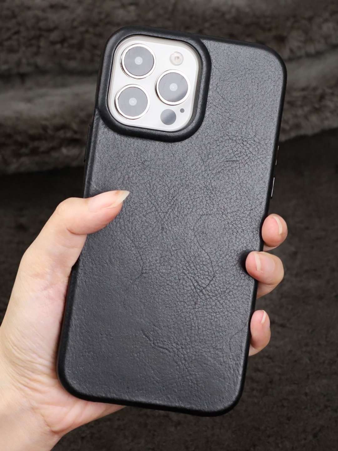 磁吸防摔皮革手机壳 iPhone 14/Plus/Pro/ProMax保护套MagSafe - 手机壳/手机套 - 真皮 黑色