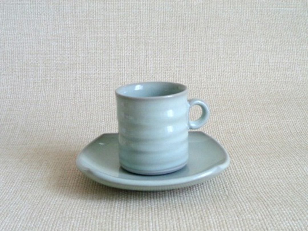 demitasse cup saucer b - 咖啡杯/马克杯 - 陶 蓝色