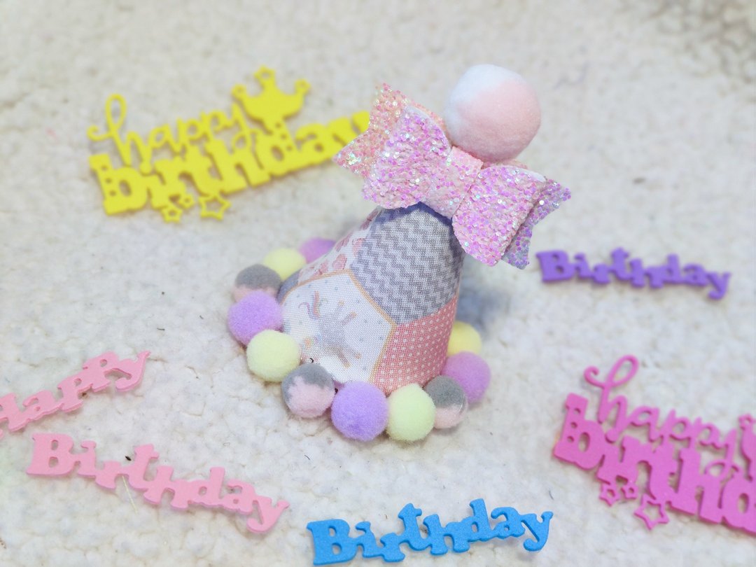 Birthday star 生日之星 宠物生日帽 - 衣/帽 - 棉 紫色