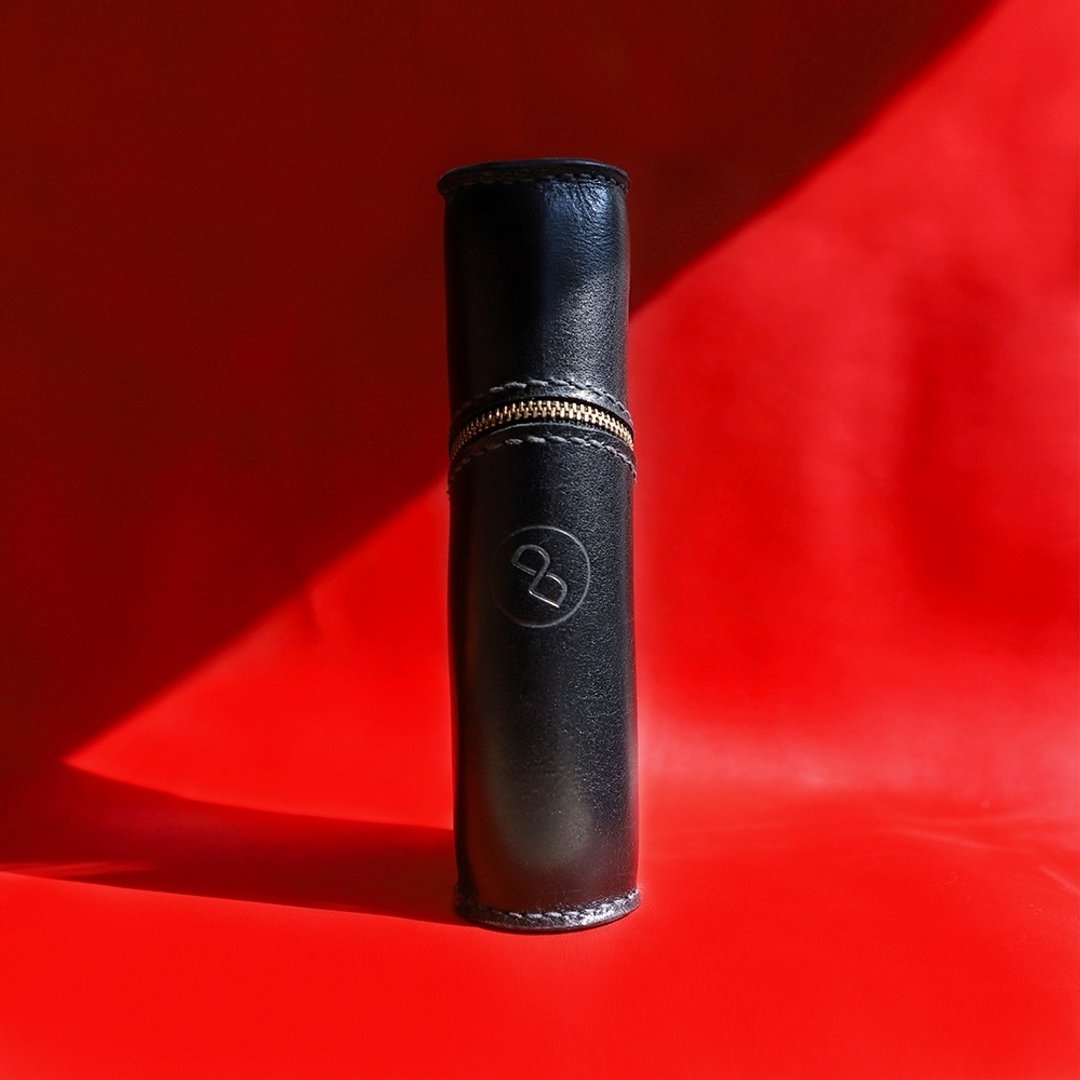 DUAL - 创意牛皮笔袋/笔筒带着走-雅黑(毕业季、教师节、设计师) - 铅笔盒/笔袋 - 真皮 黑色