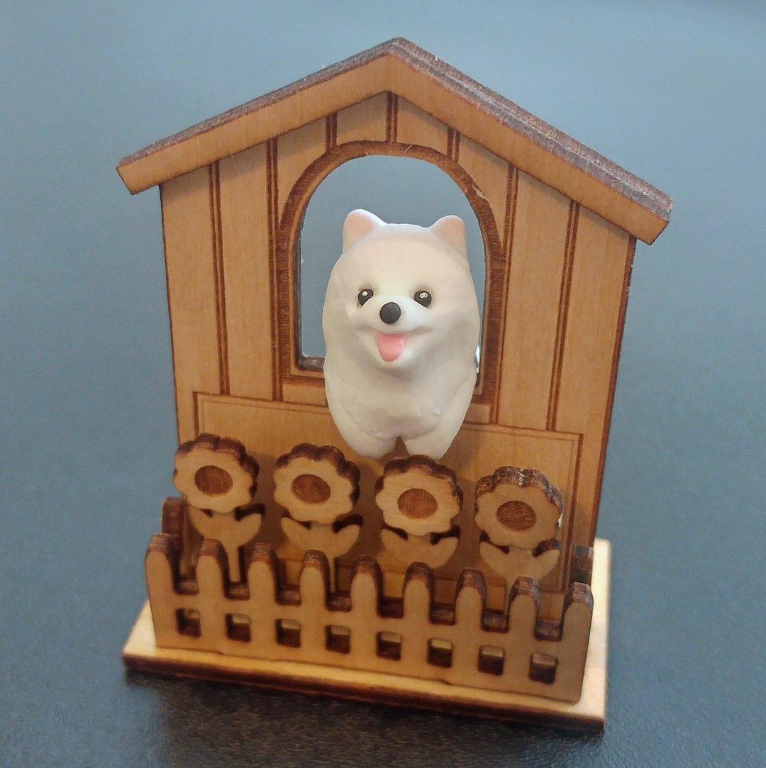全手作 博美犬 窗边心意牌 / 杯缘子 挂杯博美犬茶包架 - 其他 - 粘土 白色
