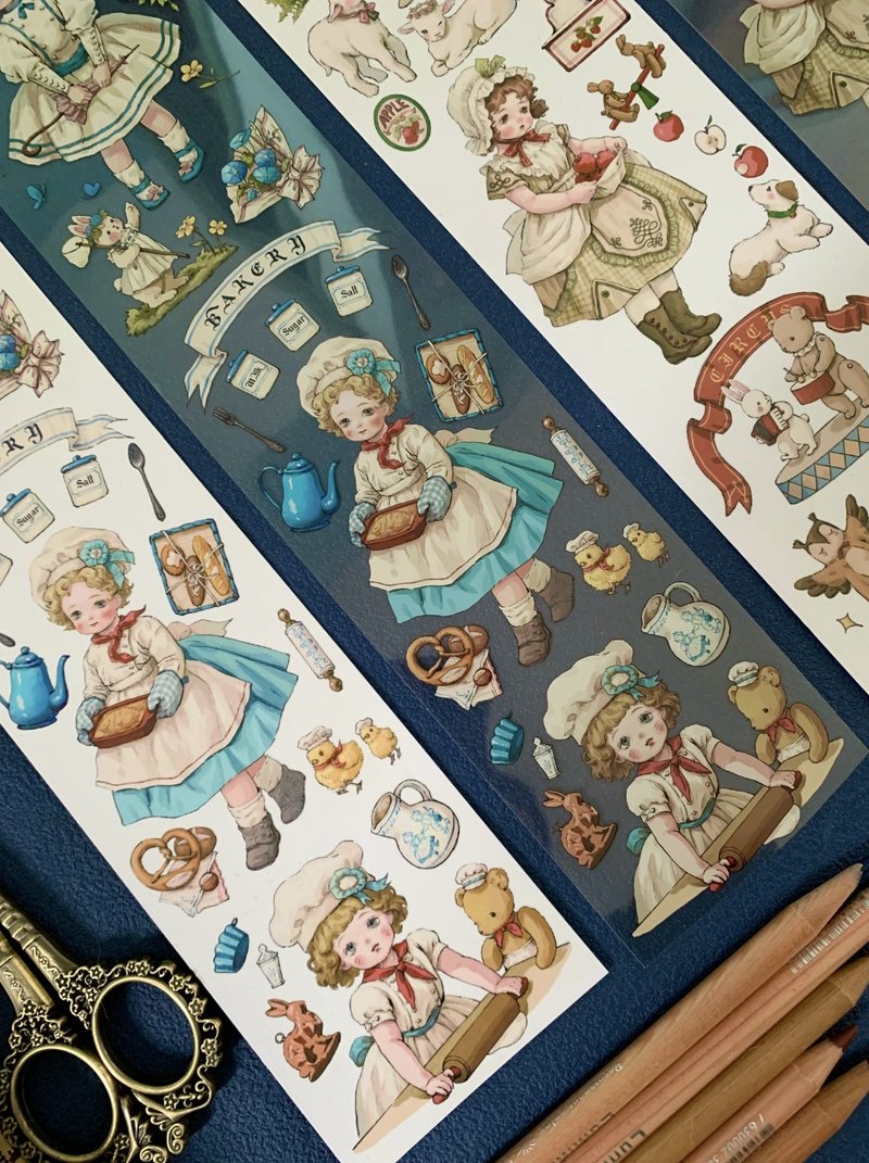 DOLL 復古娃娃 PET 和紙膠帶 台灣製 10米卷 - 纸胶带 - 其他材质 多色