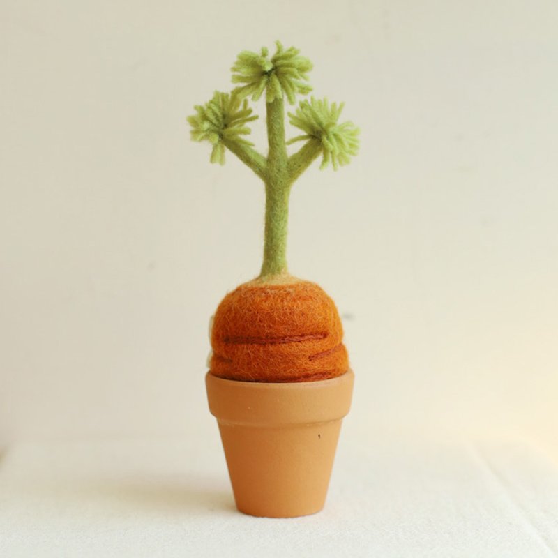 羊毛出在羊山上 羊毛毡  发芽系列 植栽 小盆栽 室内植物 红萝卜 - 植栽/盆栽 - 羊毛 橘色