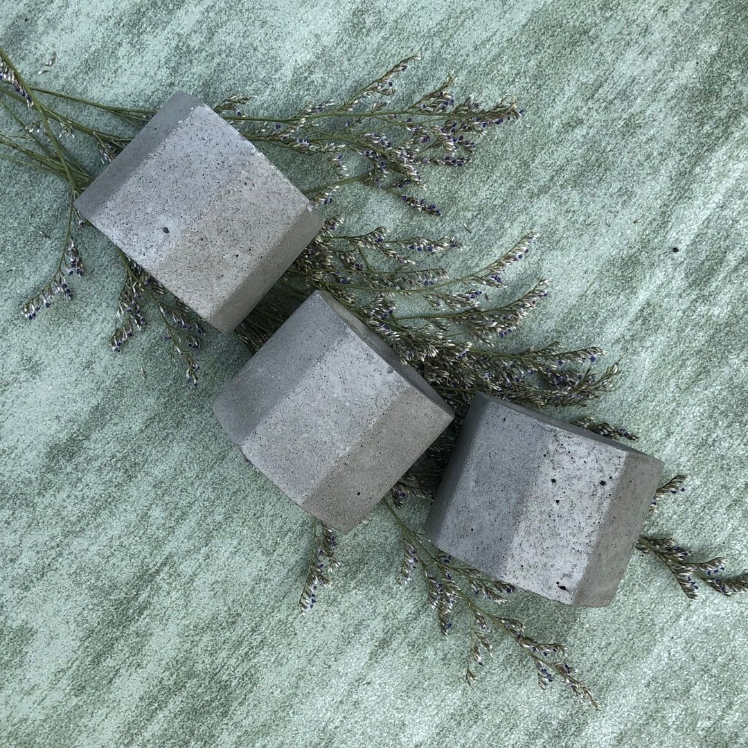 水泥制水泥小花盆3入 多肉植物花盆 订制品 - 植栽/盆栽 - 水泥 灰色