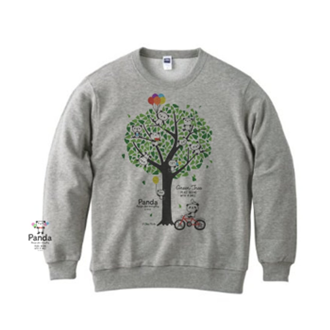 熊猫与绿树 Panda & Green Tree 大学T恤【订制商品】 - 中性连帽卫衣/T 恤 - 棉 