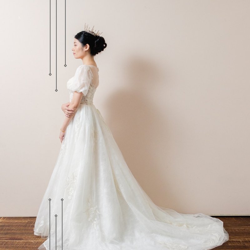 重工蕾丝缝珠双层蕾丝礼服 - 晚装/礼服 - 其他材质 白色