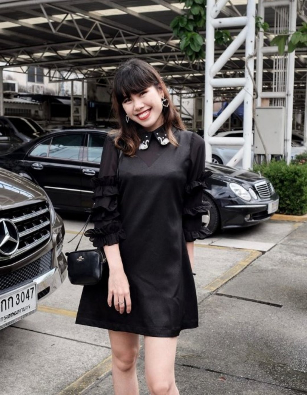 (SIZE:S) Black Swan Dress - 洋装/连衣裙 - 棉．麻 